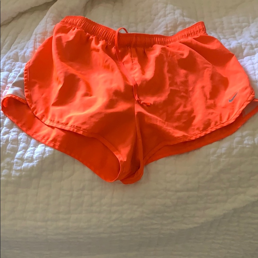 Nike neon orange shorts
